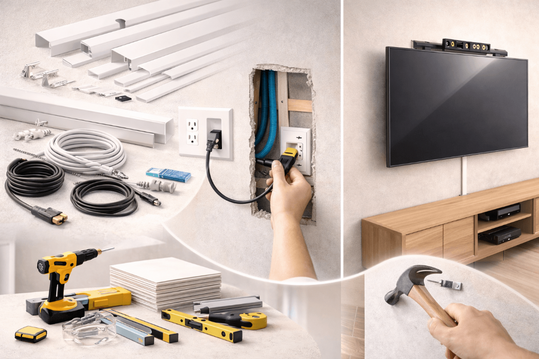 想做無痕電視牆？從線材收納、內藏管線到施工技巧一次搞懂